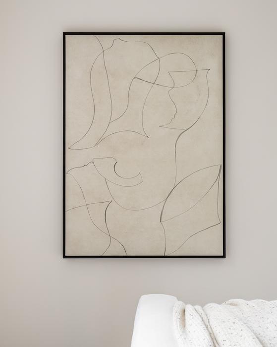 Sketched Thoughts With Frame 48'' x 34''