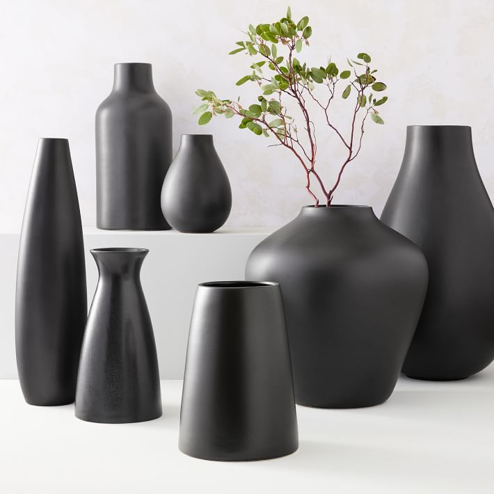 Pure Black Ceramic Vase