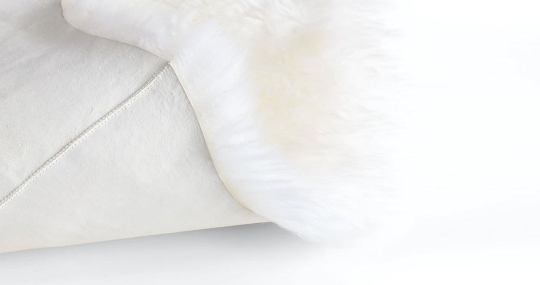 Lanna Ivory Sheepskin Throw-2'x6'