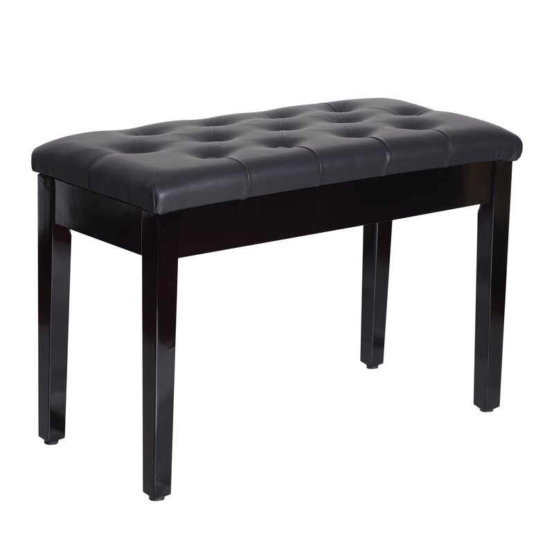 Criss Faux Leather Solid Wood Flip Top Storage Bench