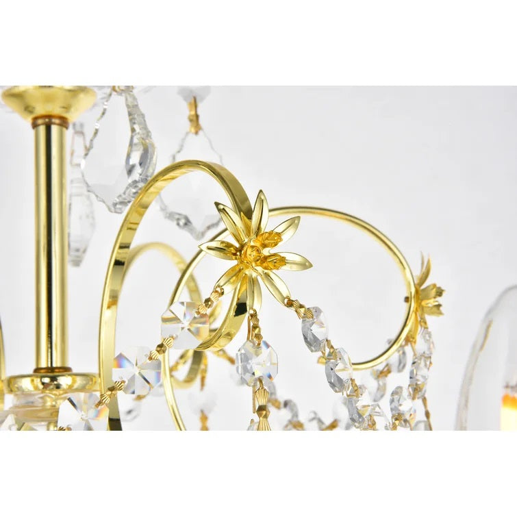 Danajha 6 Light Candle Style Traditional Chandelier with Crystal Accents