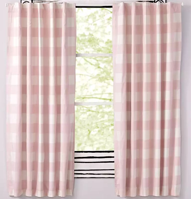 Pink Buffalo Check Blackout Curtains