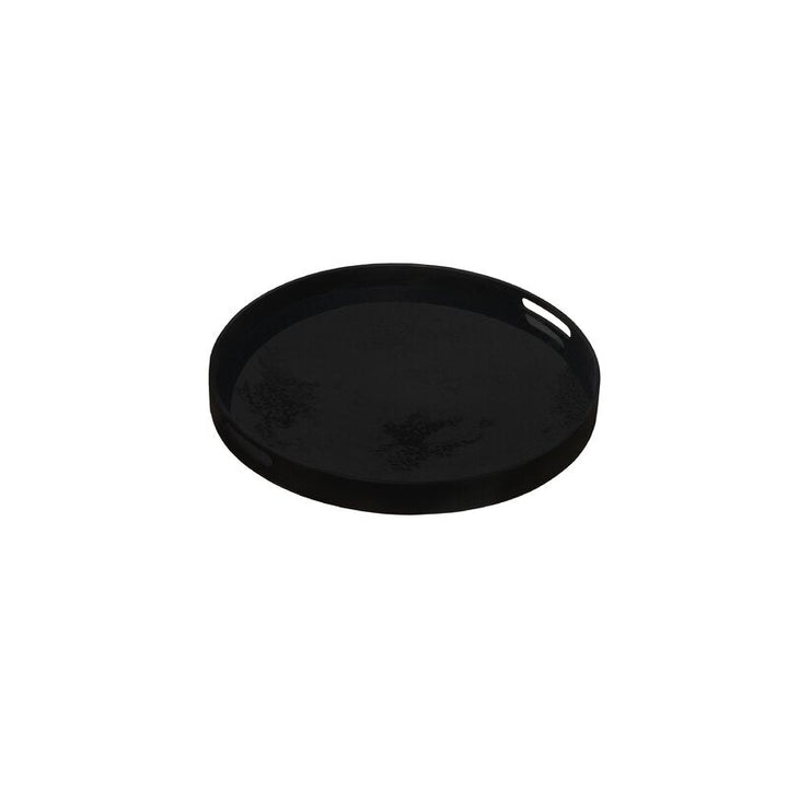 Classics Black Mirror Round Serving Decorative Tray