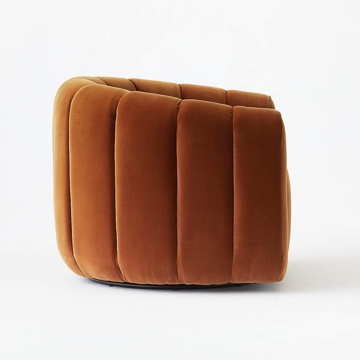 Fitz Russet Velvet Swivel Chair