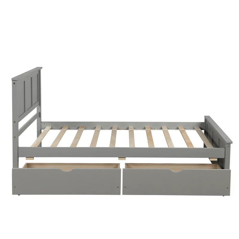 Berenger Twin Solid Wood Low Profile Storage Platform Bed Twin