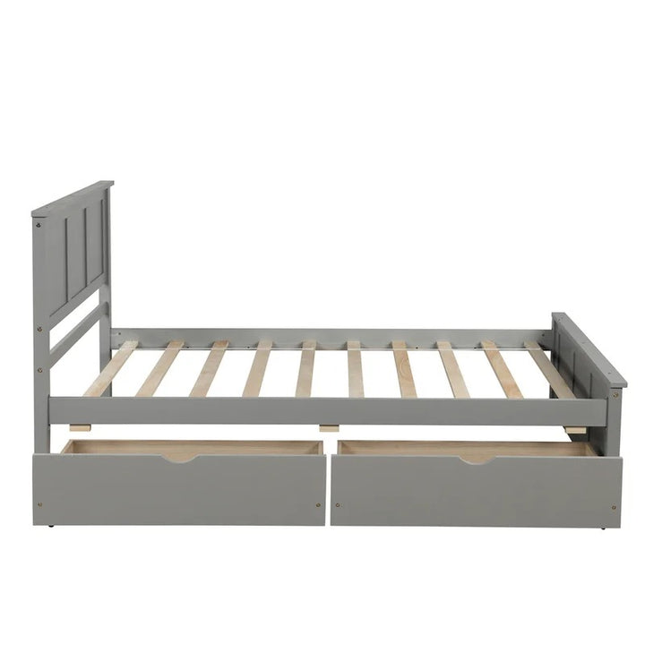 Berenger Twin Solid Wood Low Profile Storage Platform Bed Twin