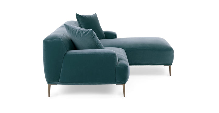 Abisko Plush Pacific Blue Right Sectional