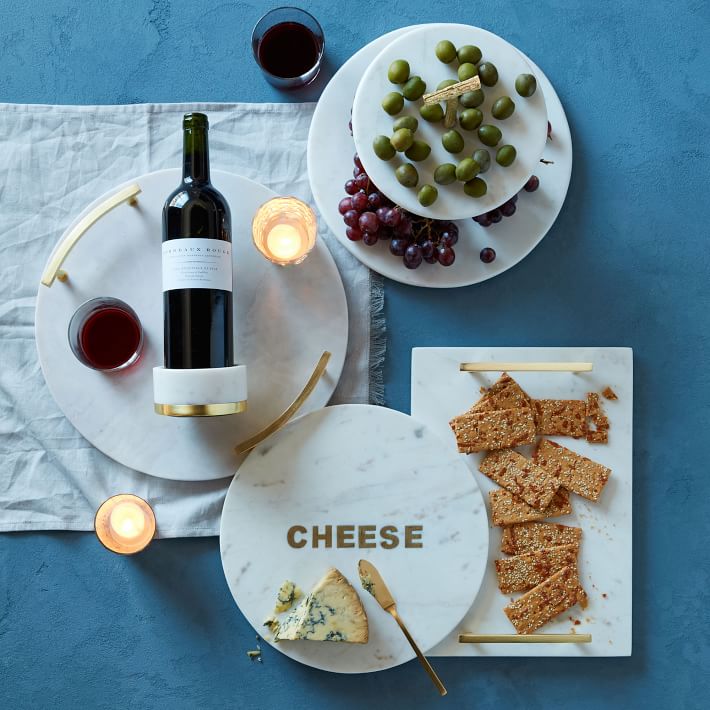 Marble Brass Round Cheese Board