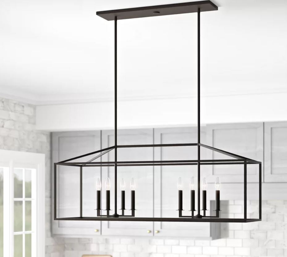 Ellis 8 Light Kitchen Island Rectangle Pendant
