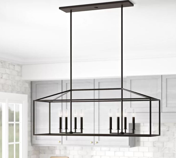 Ellis 8 Light Kitchen Island Rectangle Pendant