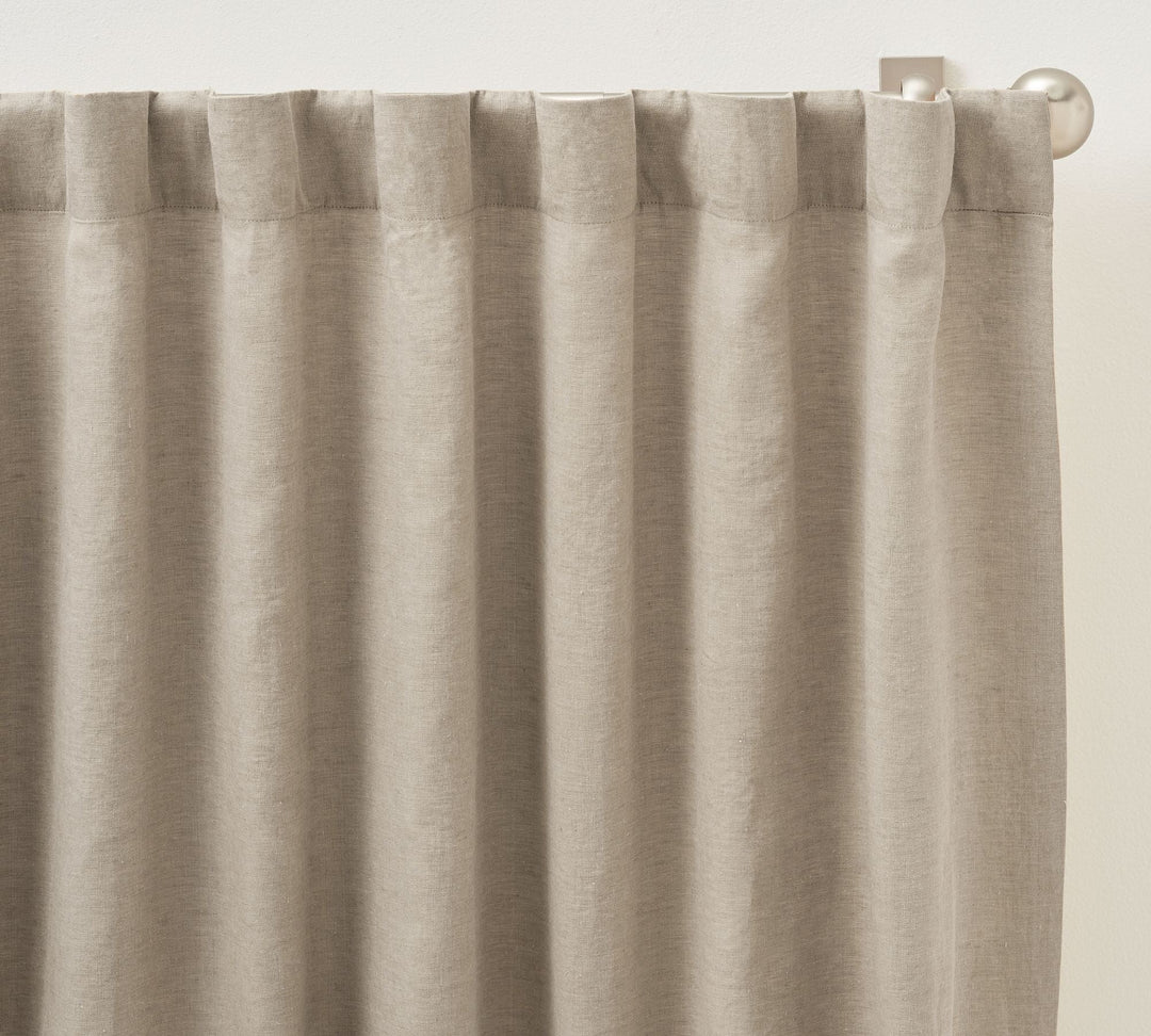 Custom Belgian Flax Linen Blackout Curtain - Flax-60"x180"