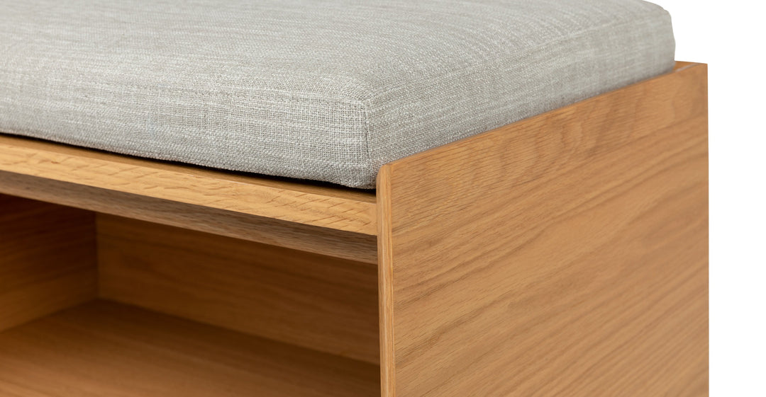 Nederin Rain Cloud Gray Oak Bench