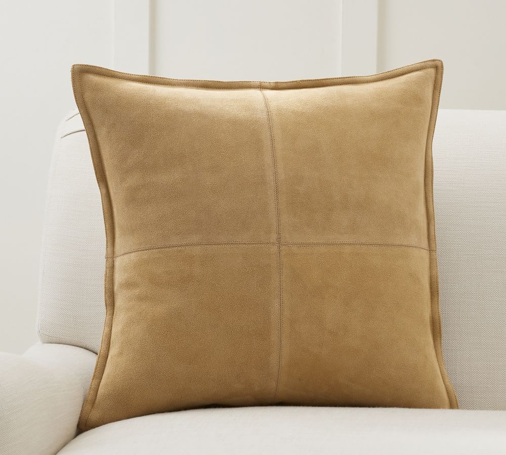 Pieced Suede Pillow Cover no insert