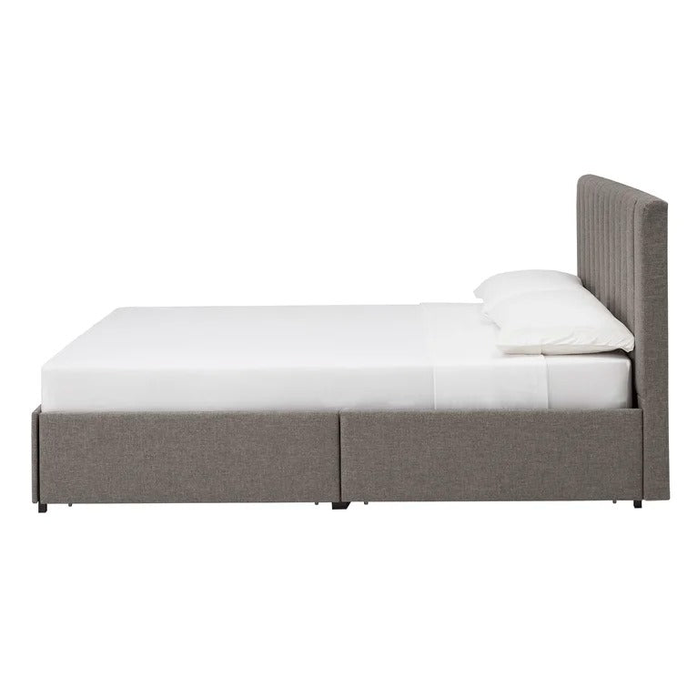 Gaylen Upholstered Low Profile Storage Platform Bed-Queen