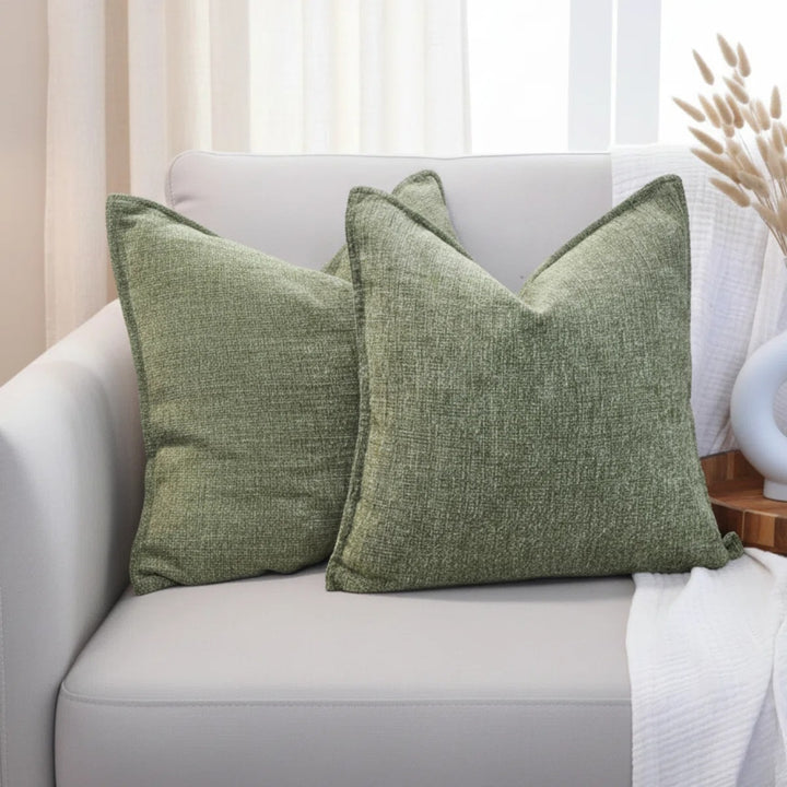 Soft Textured Chenille Pillow Covers Set of 2