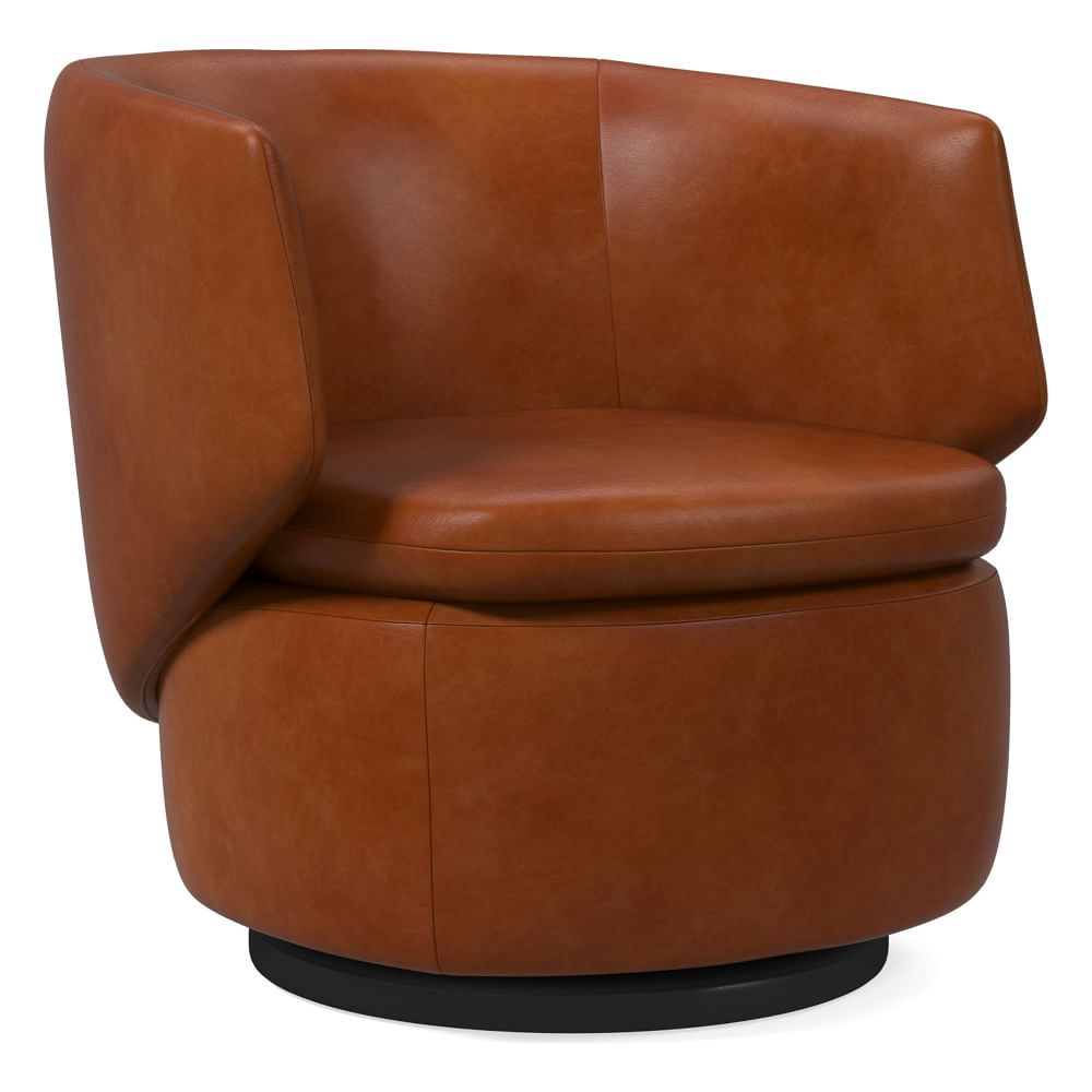Crescent Leather Swivel Chair