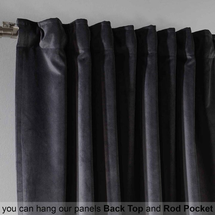 Extra Long and Extra Wide Solid Luxury Matte Velvet Single Curtain Panel-108"