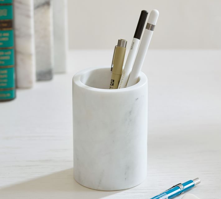 Marble Desk Accessory Pencil Cup