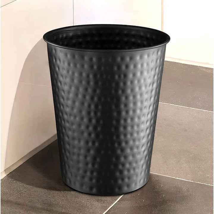 Hand Hammered Metal 1.7 Gallon Waste Basket