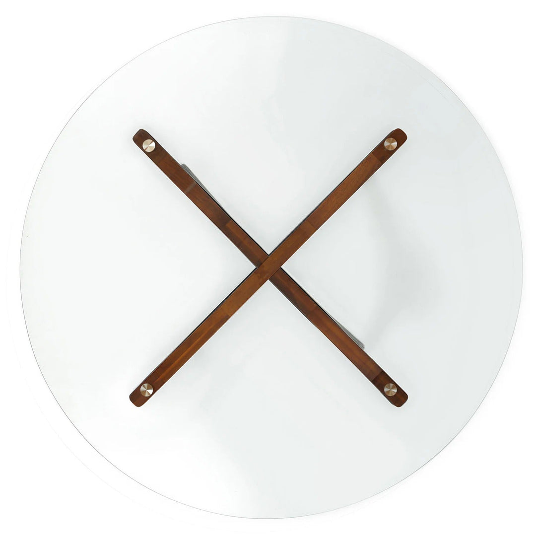 Emmer Glass Dining Table Walnut