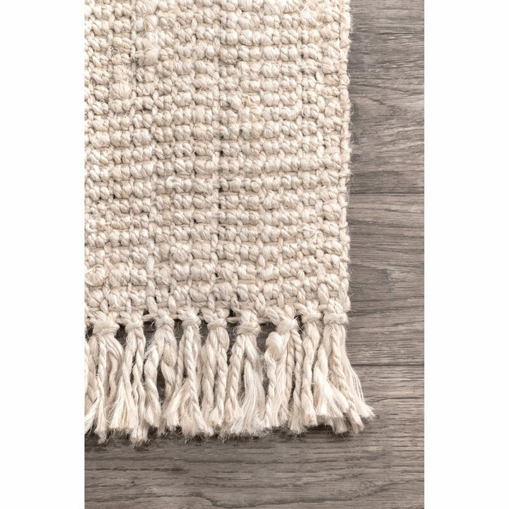 Gia Handmade Flatweave Jute Sisal Off White Area Rug-2'6"x10'