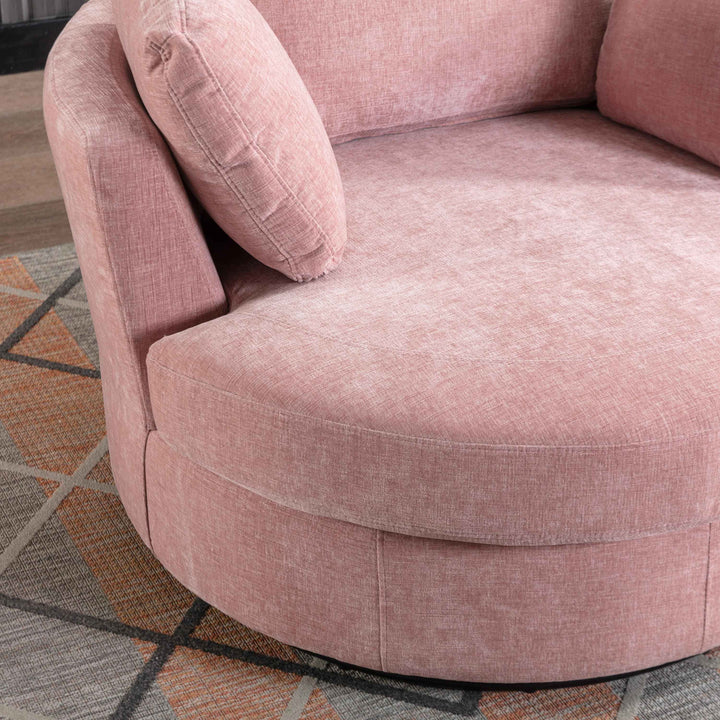 Achorn Polyester Recessed Arm Swivel Barrel Chair