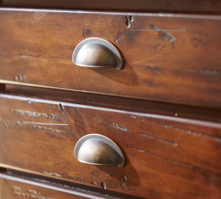 Printers Keyhole Desk with Drawers