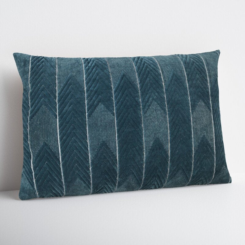 Floretta Cotton Lumbar Pillow Cover With Insert-24"x16"