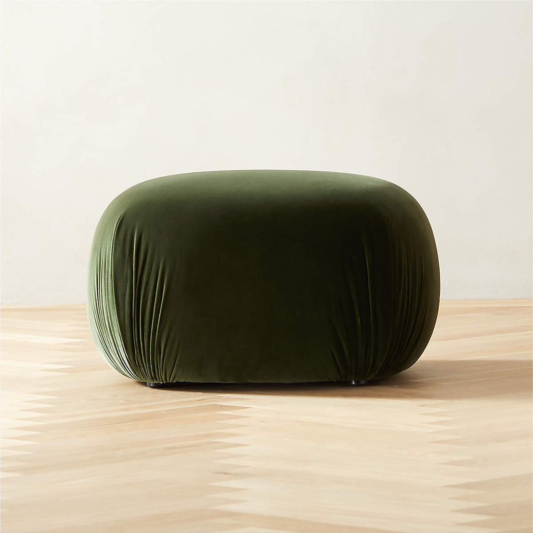 Gideon Green Velvet Ottoman