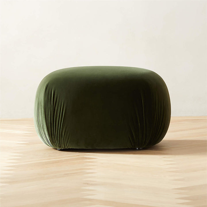 Gideon Green Velvet Ottoman
