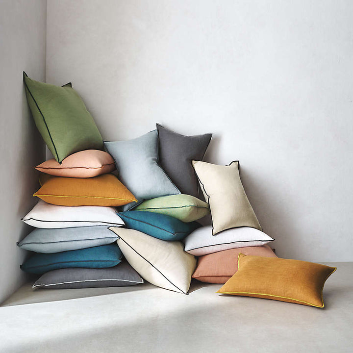 Quarry Merrow Stitch Cotton Pillow with Insert-23"x23"