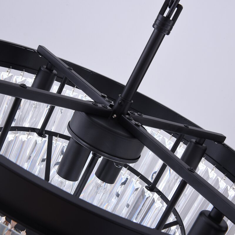 Hallum 7-Light Unique Tiered Chandelier with Crystal Accents
