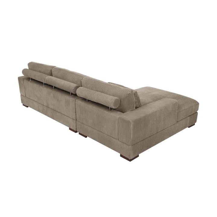 Modern Corduroy Sectional Sofa With Chaise