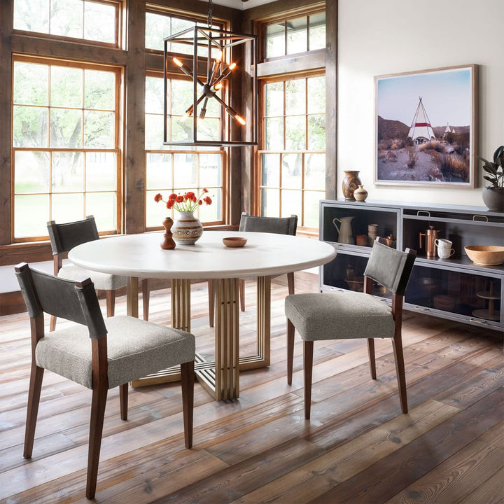 Leather Backed Dining Chair