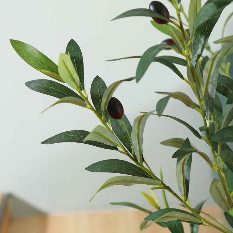 Adcock Faux Olive Tree in White Planter