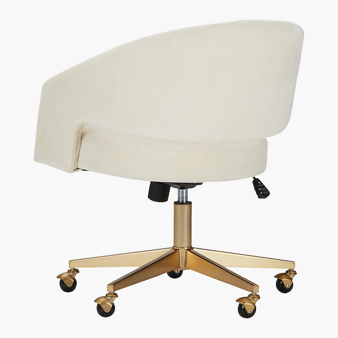 Channel Ivory Velvet Office Chair