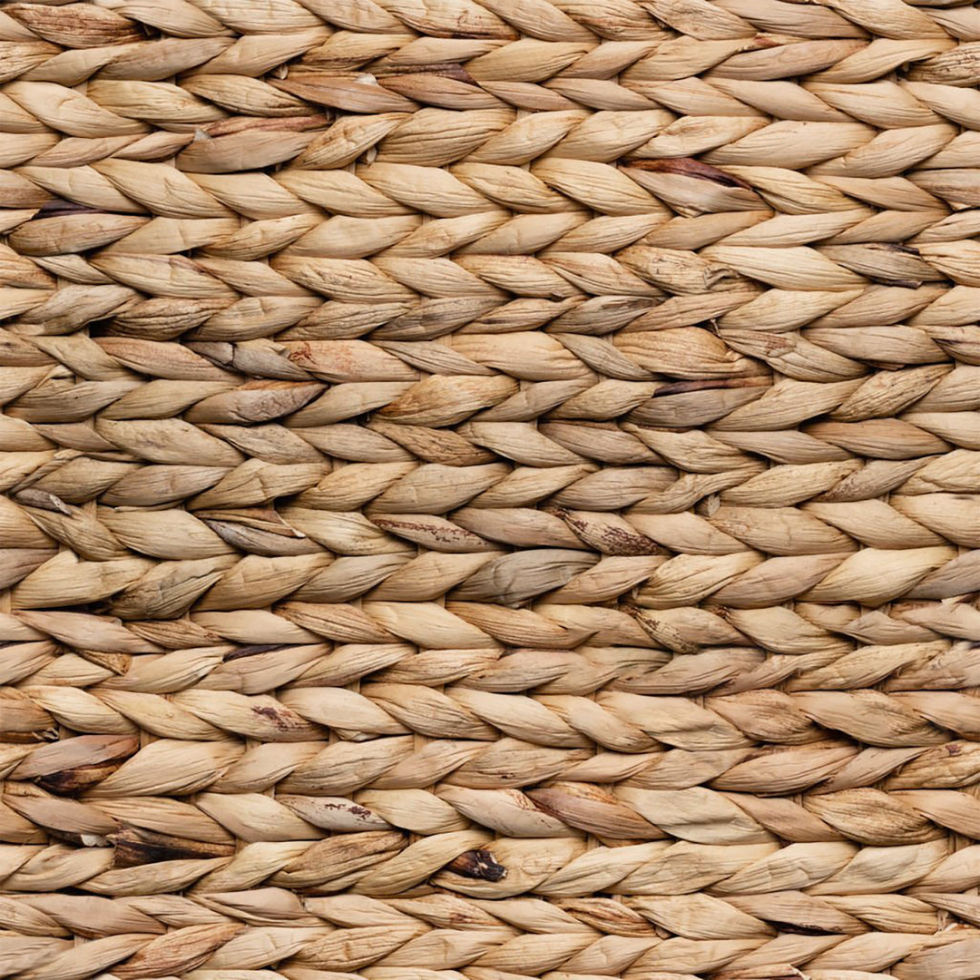 Cattail and Paper Terra Basket Two Tone Wicker Basket with Handles