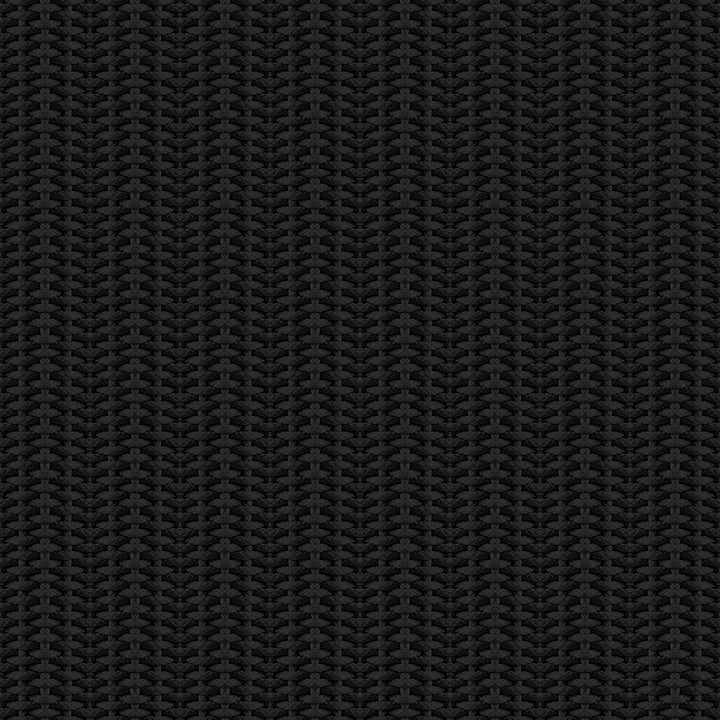 CRISS KNIT BLACK POUF