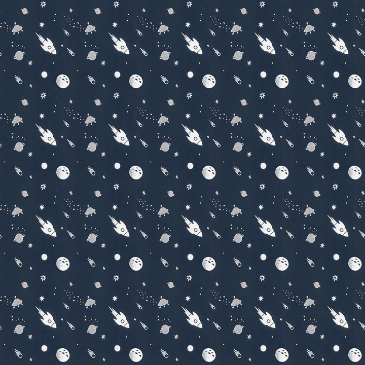 Tatyana Silver Foil Outer Space Polyester Blackout Curtain Pair (Set of 2)