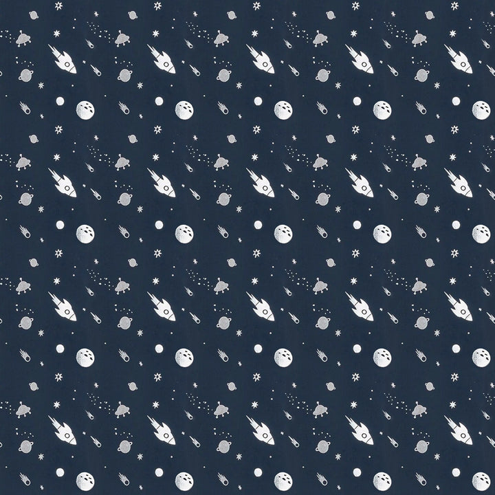 Tatyana Silver Foil Outer Space Polyester Blackout Curtain Pair (Set of 2)