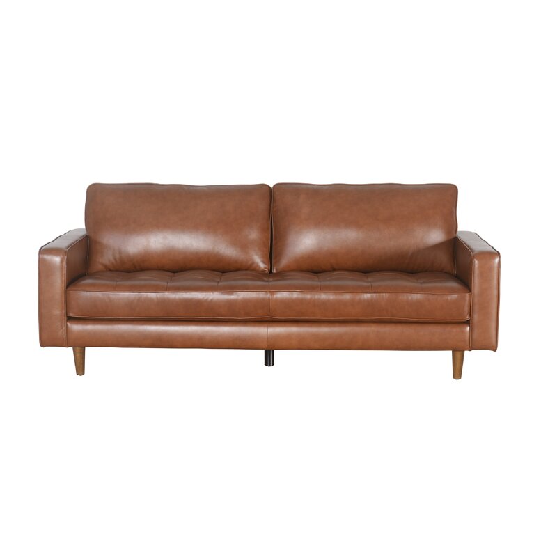 Clark 80 Genuine Leather Square Arm Sofa