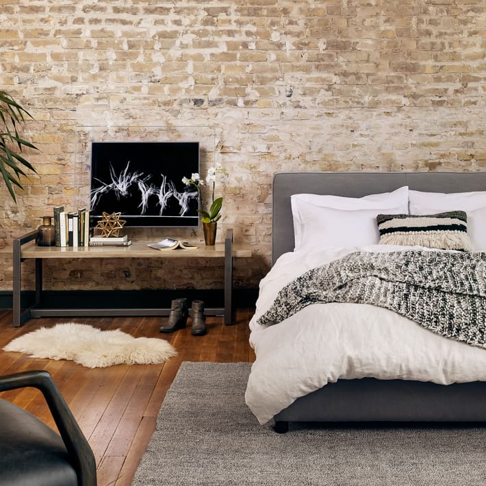 Flanged Edge Upholstered Bed-Queen