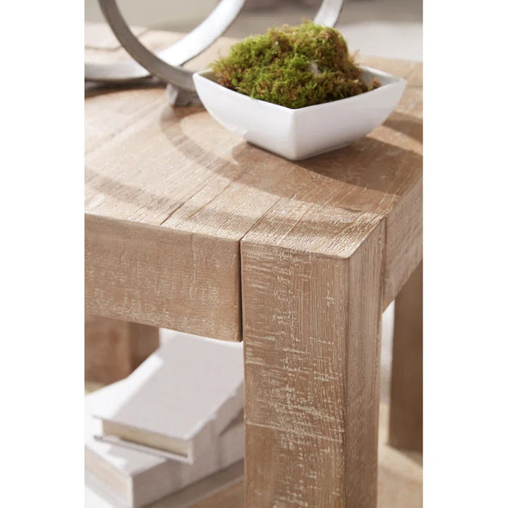 Waltleigh Tall Solid Wood Floor Shelf End Table