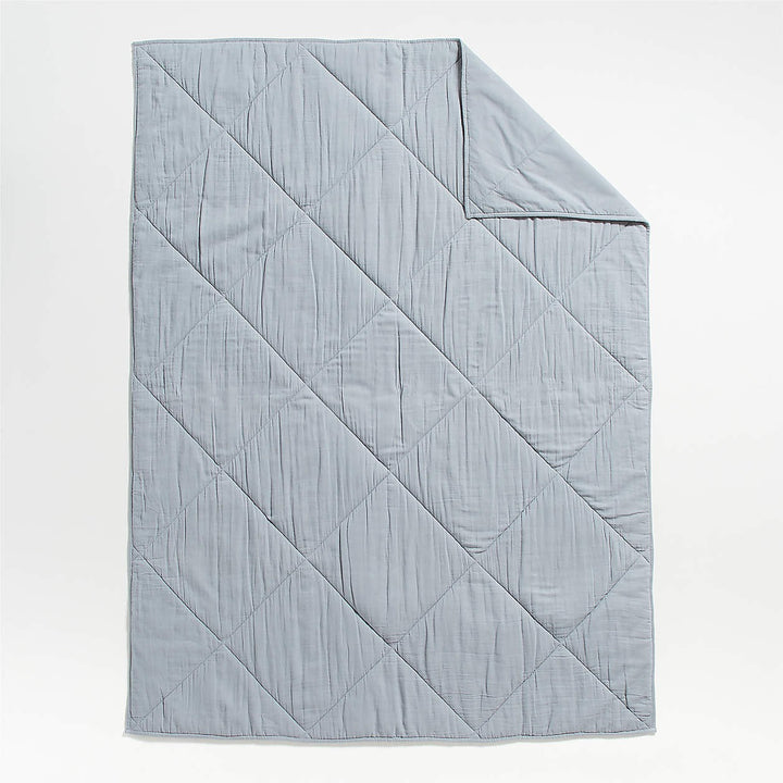 Supersoft Kids Mist Blue Gauze Cotton Quilt-Queen
