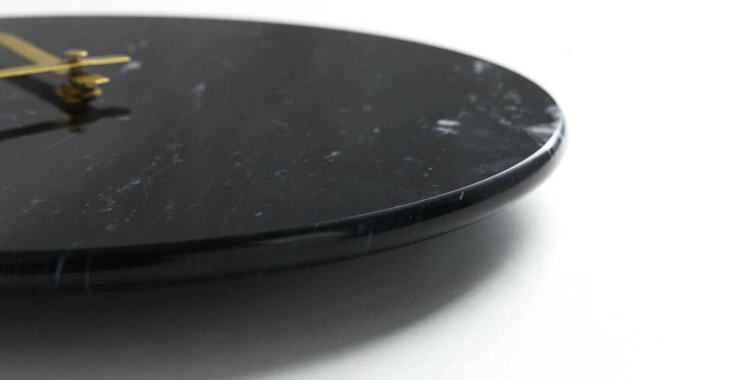 Maris Black Marble Clock