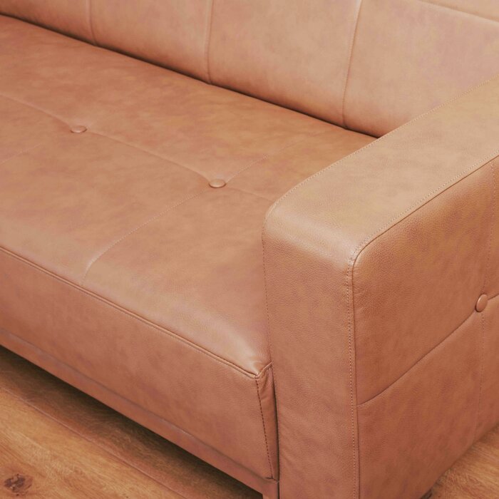 Graham 85.43 Wide Faux Leather Square Arm Reclining Sleeper