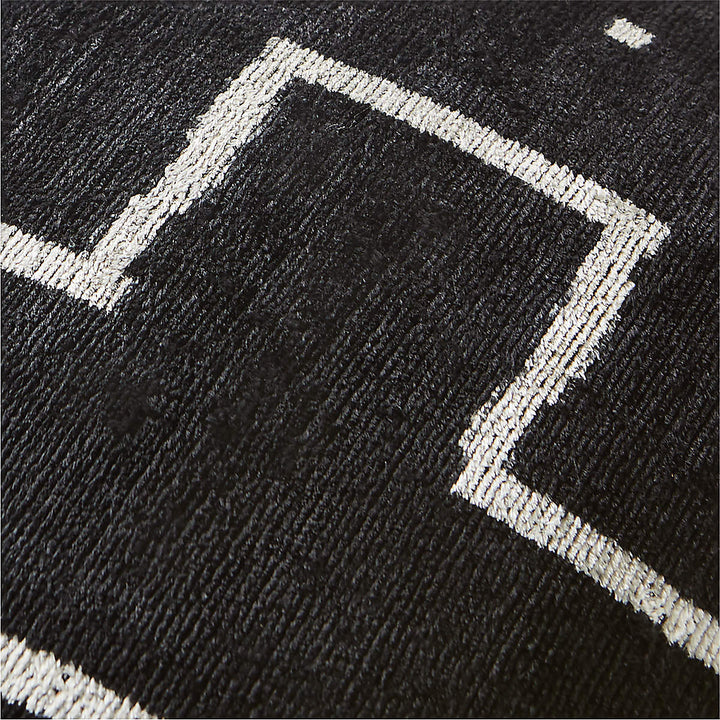 Modern Lines Turkish Silk Pillow With Feather Down Insert