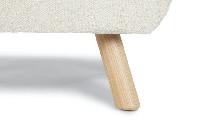 Gabriola Ivory Bouclé Ottoman