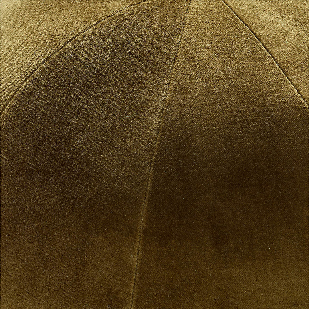 Terre Olive Velvet Spher Pillow-12"x12"