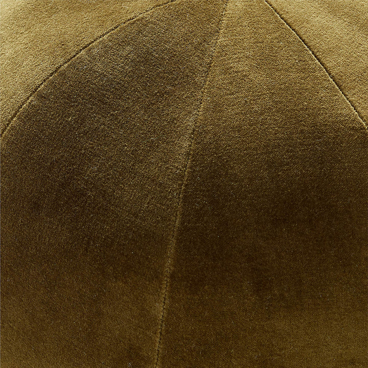 Terre Olive Velvet Spher Pillow-12"x12"